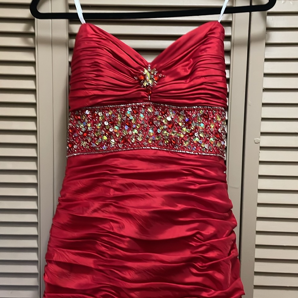 Mac Duggal Red Prom Dress gown vintage